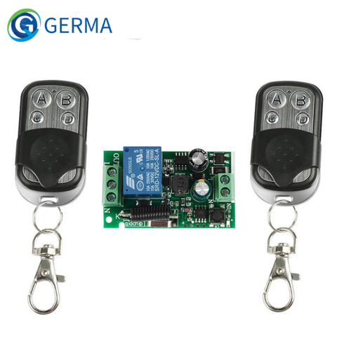 GERMA-Interruptor de Control remoto inalámbrico para puerta de garaje, 433Mhz, CA 85V ~ 250V 110V 220V, módulo receptor por relé + TRANSMISOR DE RF ► Foto 1/6