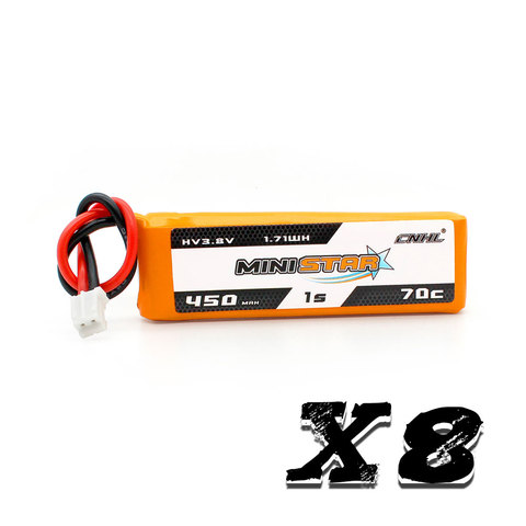 Batería Lipo MiniStar HV 450mAh 3,8 V 1S 70C con enchufe PH 2,0 para Dron de carreras, Quadcopter EMAX TinyHawk HAPPYMODEL, 8 unidades ► Foto 1/6