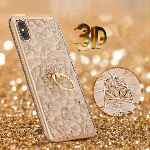 Funda con anillo de diamante brillante para Huawei, protector con anillo de diamante brillante para Huawei P40 Pro P30 Pro P20 Lite Mate 30 20, Huawei P Smart Z 2022 Honor 30 10 Lite ► Foto 1/6