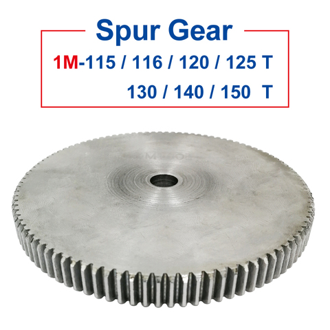 Rueda dentada de acero al carbono para engranaje de motor, 1 unidad, 1M115/116/120/125/130/140/150T, Agujero rugoso, 10/12mm, 45 #, espesor 10 ► Foto 1/6