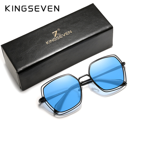 KINGSEVEN-gafas de sol polarizadas para mujer, lentes elegantes de doble marco, diseño a la moda, Zonnebril dame, 2022 ► Foto 1/4