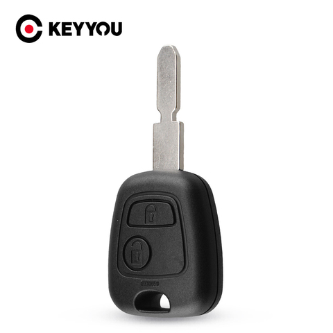 KEYYOU-funda de repuesto para llave remota de coche, cubierta de hoja de 2 botones, sin cortar, para Peugeot 406, 407, 307107, 205, 206, 207 ► Foto 1/5