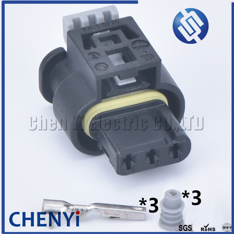 1 Juego 3 pin impermeable auto automotriz conector de cable VW radar sensor de árbol de levas enchufe hembra 805-121-521-7615490-03 ► Foto 1/5