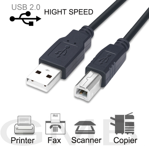 Nuevo Cable USB de alta velocidad 2,0 A B macho para Canon Brother Samsung Hp Epson Cable de impresora 3 pies 1m ► Foto 1/3