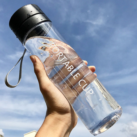 800 ml/600 ml botella de agua de plástico transparente para portátil Infusor de jugo de limón de gran capacidad para deportes ► Foto 1/6
