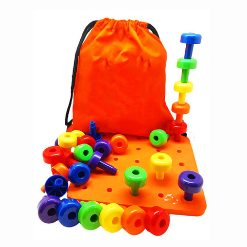 Juego de tablero de clavijas Montessori para niños, juguete de terapia de Motor fino para niños pequeños, 30 Uds., gran oferta ► Foto 1/4