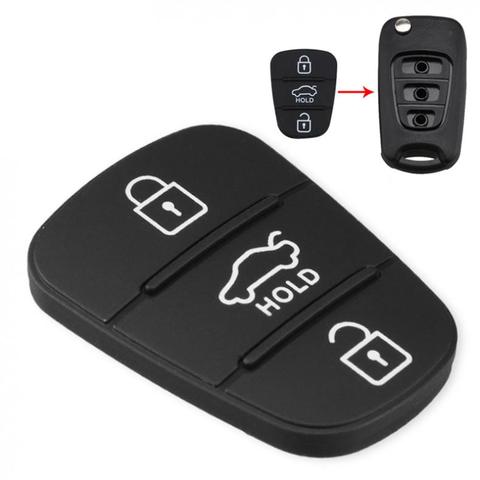 Carcasa de llave a distancia de coche, de 3 botones para Hyundai almohadilla de goma, funda de llave Solaris Accent Tucson l10 l20 l30 IX35 Kia Rio Ceed ► Foto 1/6