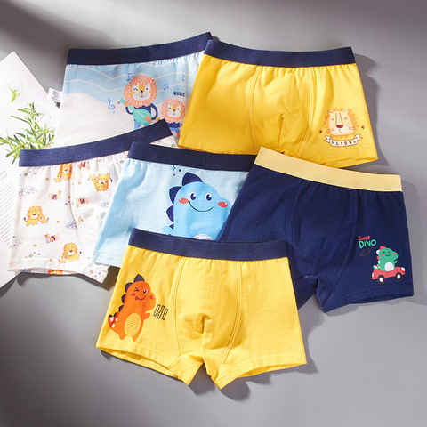 Calzoncillos bóxer de algodón para niños, ropa interior suave con estampado de dibujos animados, 2-14T, lote de 4 unidades, 2022 ► Foto 1/6