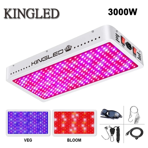 Led crece la luz 600 W 1000 W 1200 W 1500 W 2000 W 3000 W espectro completo para plantas de interior grow tent invernadero veg floración semillas ► Foto 1/6