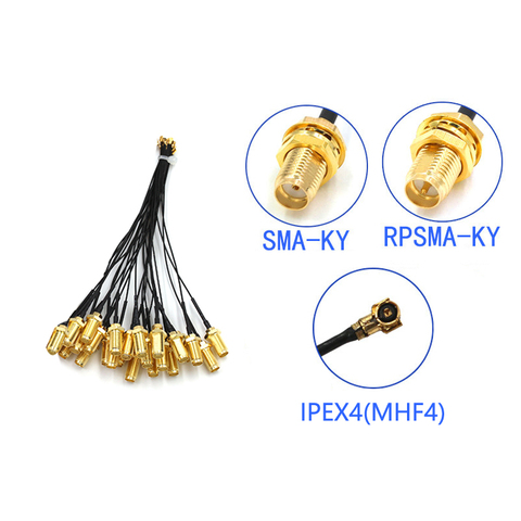 5 uds. De Cable conector SMA hembra a IPEX4 IPX4 MHF4 a SMA hembra RF0.81 antena RG0.81MM montaje de Cable RP-SMA-K ► Foto 1/5