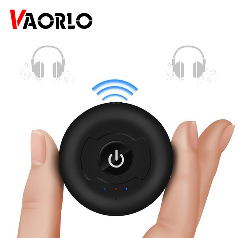 VAORLO-transmisor de Audio multipunto con Bluetooth 5,0, adaptador inalámbrico estéreo de baja latencia, para TV, PC, conectar 2 auriculares de 3,5mm ► Foto 1/6