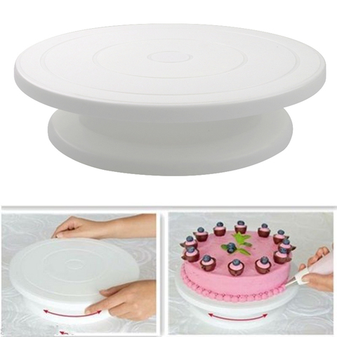 10 pulgadas pastel giratoria Anti-skid ronda soporte para pastel decoración de la torta herramientas de mesa de cocina de Pan para hornear herramientas ► Foto 1/6