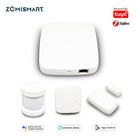 Tuya Zigbee Hub Smart Home PIR Sensor puerta Sensor temperatura y humedad hogar automatización escena alarma Kit ► Foto 1/6