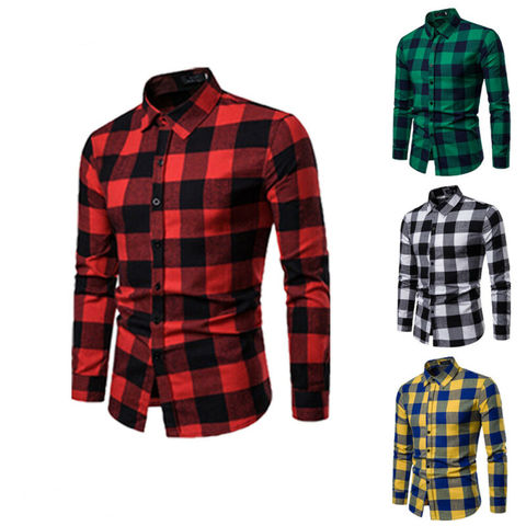 Camisa a cuadros de franela para hombre, camisa a cuadros rojos de manga larga, algodón, nuevo, otoño e invierno, 2022 ► Foto 1/6