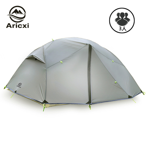 Aricxi-tienda de campaña ultraligera 15D, portátil, 3 personas, doble capa, 4 Estaciones, al aire libre para escalada, impermeable ► Foto 1/6