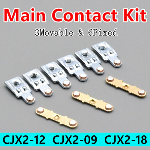 Kit de contacto principal para Contactor de CA CJX2-1210/1201 CJX2-1810/1801 CJX2-0910/0901, piezas de repuesto de Contactor en movimiento y contactos fijos ► Foto 1/6