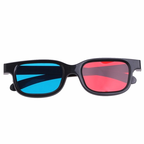 3D gafas marco negro rojo de plástico azul cian 3D anaglifo para la película DVD juegos ► Foto 1/6