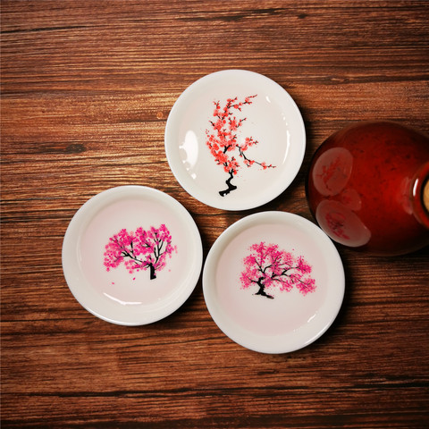 Taza de té japonesa de Sakura mágica, taza de té japonesa que cambia de Color con temperatura fría, pantalla de flores, té de cerámica de kung-fu, tazón de té individual ► Foto 1/6