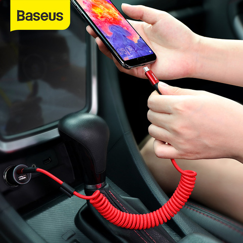 Baseus primavera USB Cable de tipo C para Xiaomi Mi 9 Huawei P30 Lite Samsung S10 2A USB C rápido Chagrge Cable retráctil Cable de tipo C ► Foto 1/6