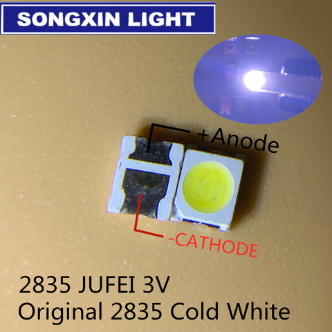 100 piezas JUFEI retroiluminación LED 1210, 3528, 2835, 1 W 3 V 107LM blanco retroiluminación de la pantalla LCD para TV aplicación 01 JT.2835BPWP2-C ► Foto 1/6