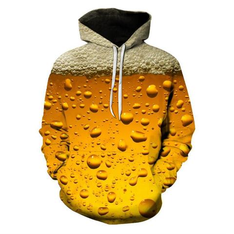 3D impresión cerveza patrón Sudadera con capucha sudadera Unisex Hip-hop moda Streetwear 2022 nuevos hombres y mujeres sudaderas con capucha ► Foto 1/6