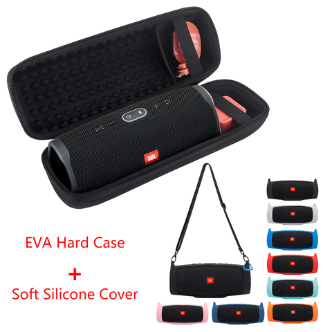 Estuche rígido de EVA para viaje, bolsa de transporte con cremallera, almacenamiento + funda de silicona suave para JBL Charge 4, Altavoz Bluetooth, novedad de 2022 ► Foto 1/6