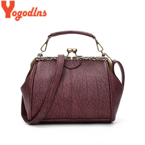 Yogodlns-Bolso cruzado esmerilado de moda para mujer, bolso de hombro de PU Retro con Clip de diseño avanzado, lujoso, de compras ► Foto 1/6