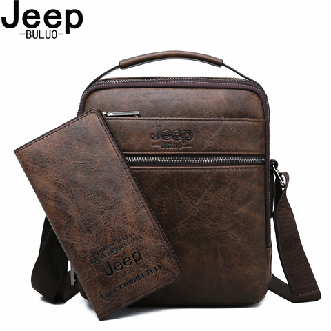 JEEP BULUO-bolsas de mensajero de hombro para hombre, bolso cruzado de diseñador de cuero partido, de negocios de nivel alto de calidad ► Foto 1/6