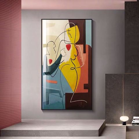 Cuadro en lienzo pintado a mano de estilo Picasso para pared, imágenes perfectas para amantes de la sala de estar, decoración única para el hogar, 100% ► Foto 1/5
