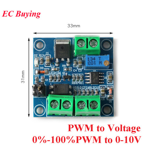 Módulo conversor de voltaje PWM a 0%-100% a 0-10V para PLC MCU señal Digital a analógica módulo de potencia convertidor ajustable PWM ► Foto 1/5