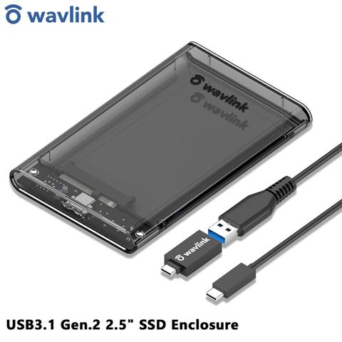 Carcasa de HDD USB3.1/3,0, carcasa de disco duro SATA SSD de 2,5 pulgadas, puerto Serial, 4TB, Funda de disco duro externo móvil transparente, compatible con UASP, 6Gbps ► Foto 1/6
