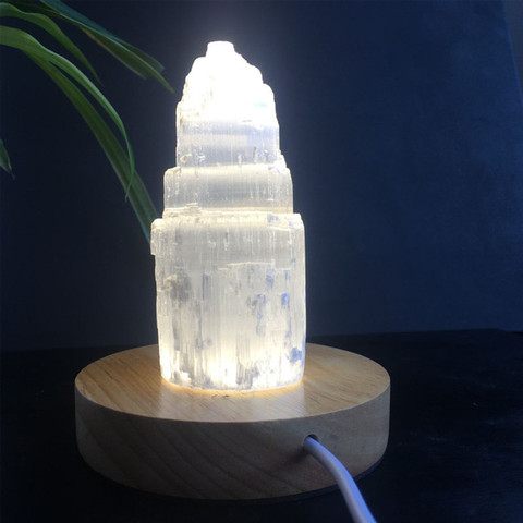 Torre de selenita de cristal de cuarzo Natural, lámpara de reiki curativa para decoración del hogar, colección de espécimen mineral ► Foto 1/6