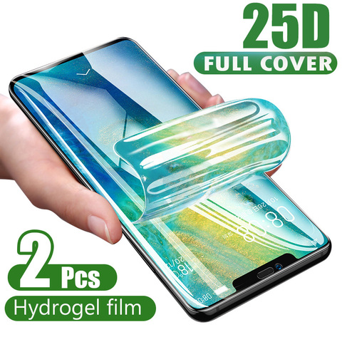 Película de hidrogel curvada 25D para iphone, Protector de pantalla para iphone 12 11 Pro XS Max XR 8 7 Plus, SE 2022 X, hidrogel ultrafino, 2 uds. ► Foto 1/6