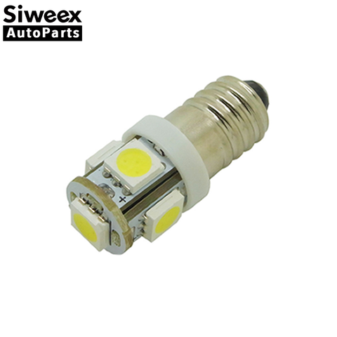 Luces LED E10 5-SMD 5050, blancas/cálidas/azules/Verde/rosa/Iceblue, bombilla con rosca miniatura para el MES, para lámpara de 12V ► Foto 1/5