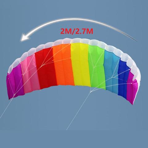 2/2.7m de alta calidad línea Dual Parafoil paracaídas deportes playa cometa parapente suave Surfing Kite grande al aire libre playa Flying Kite ► Foto 1/6