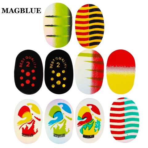 MAGBLUE-pegatinas adhesivas impermeables de 2,3x1,2 cm, lote de 30-60 unidades, hojas giratorias, cuchara de Metal, señuelo de pesca, accesorios de reajuste ► Foto 1/6