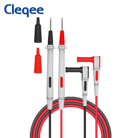 Cleqee P1505 1000 V/10A Cable de silicona de doble aislamiento Cable de prueba de cobre aguja multímetro pluma de sonda 4mm banana plug 1,5 M Cable ► Foto 1/6