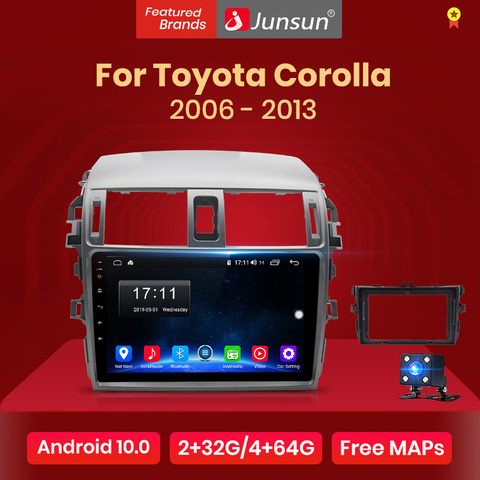 Junsun-Radio Multimedia V1 con GPS para coche, Radio con reproductor, 2 GB + 32 GB, Android 10,0, DSP, RDS, 2 din, dvd, para Toyota Corolla ► Foto 1/6