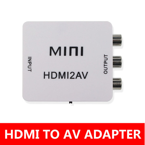 Nuevo HDMI a AV Scaler adaptador HD Video compuesto de convertidor HDMI a RCA AV/CVSB L/R Video 1080P Mini HDMI2AV compatible con NTSC y PAL ► Foto 1/6