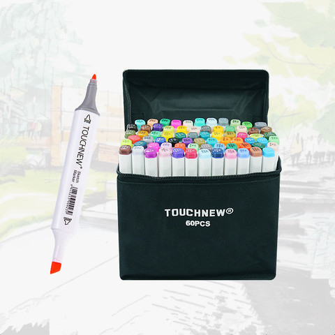 TOUCHNEW de solo colores dibujo marcadores a base de Alcohol de doble cabeza de cepillo marcadores pluma dibujo arte Manga suministros marcadores ► Foto 1/5