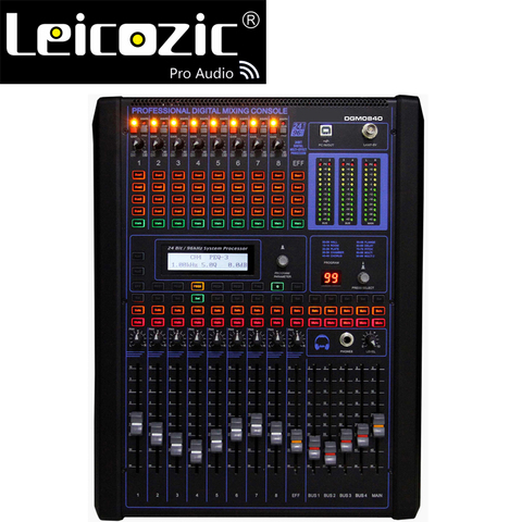 Mezcladores digitales Leicozic de 8 canales, consola mezcladora digital profesional, consola dj, mezcladora DGM840, mini mezcladora digital de audio, montaje en rack ► Foto 1/6