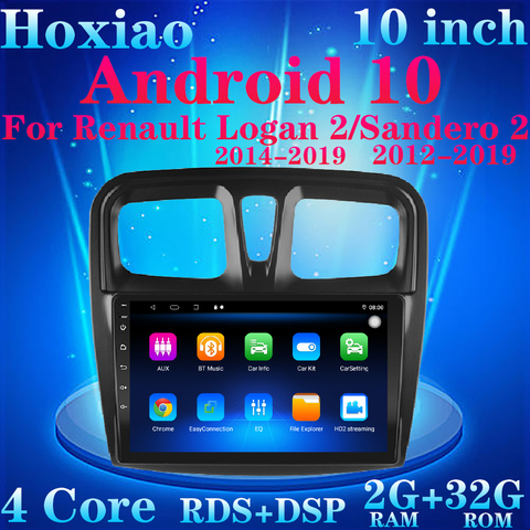 Android 10 coche 9 pulgadas 2 Din RDS Dual lente Radio Quad Core WIFI GPS Bluetooth Multimedia para Renault Logan 2 Sandero 2 2014-2022 ► Foto 1/6