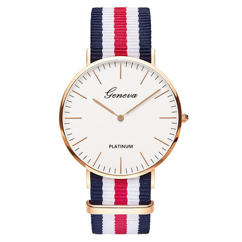 Gran venta 2022 de relojes de moda para hombre, reloj de pulsera Geneva de nailon con correa de cuarzo, reloj informal Unisex, venta de liquidación, triangulación de envíos ► Foto 1/6