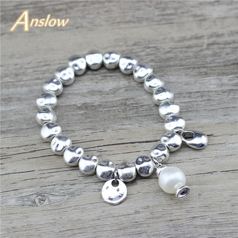 Anslow-abalorios ajustables de joyería para mujer y niña, abalorios de corazón de gota de agua, pulsera de abalorios, caramelos de resina LOW0814LB ► Foto 1/6