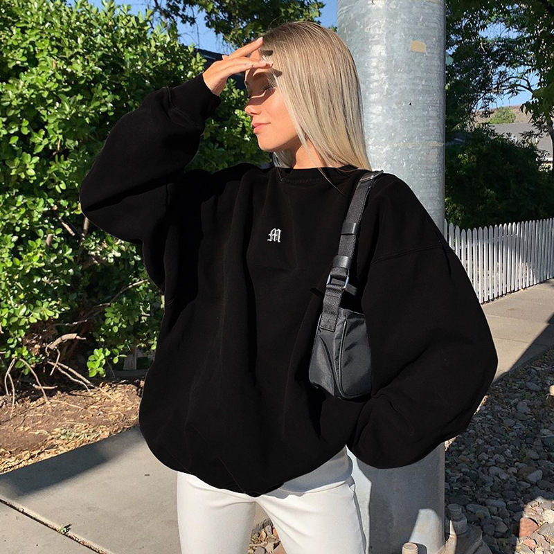 Ropa de calle de invierno para mujer, sudadera de talla grande con