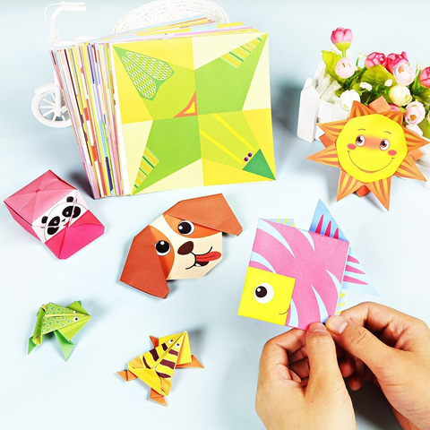 Juguetes Montessori de 54 páginas para niños, manualidades de dibujos animados en 3D, animales de Origami, manualidades, Arte de papel, juguetes educativos de aprendizaje ► Foto 1/6