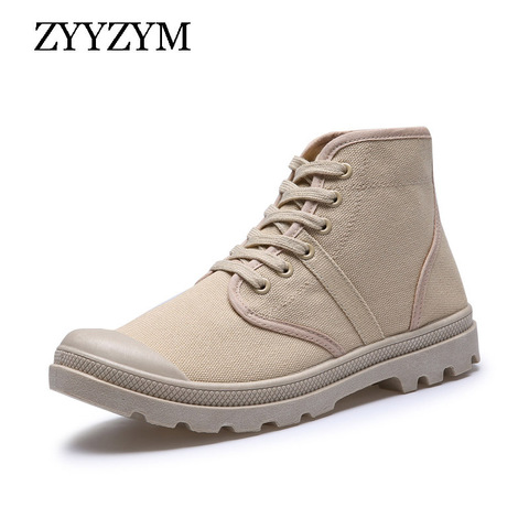 Zapatos casuales de los hombres de la primavera de 2022 otoño Unisex de alta Top zapatos del ejército de lona de los hombres zapatos de hombre de moda de calzado para estar al aire libre EUR 36-45 ► Foto 1/6