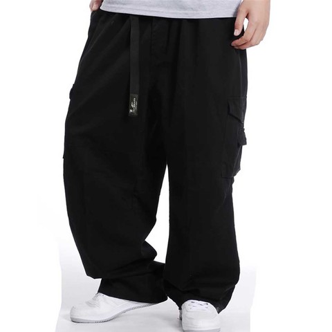 Pantalones de carga de Hip Hop de gran tamaño para hombre pantalones holgados de algodón pantalones militares de pierna ancha pantalones tácticos militares Casual Streetwear Joggers ► Foto 1/6