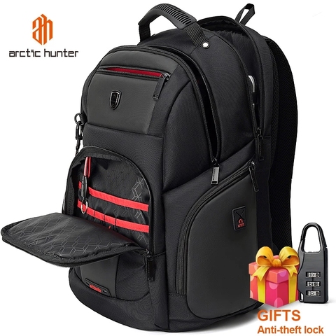 ARCTIC HUNTER-mochila impermeable para ordenador portátil para hombre, morral escolar para adolescentes, morral de viaje multifunción ► Foto 1/6