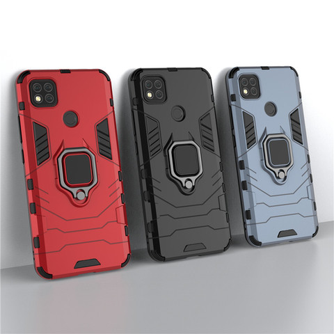 Para Xiaomi Redmi 9C caso anillo Funda protectora para Redmi 9C NFC cubierta armadura parachoques del teléfono para Xiaomi Redmi 9C NFC Funda ► Foto 1/6